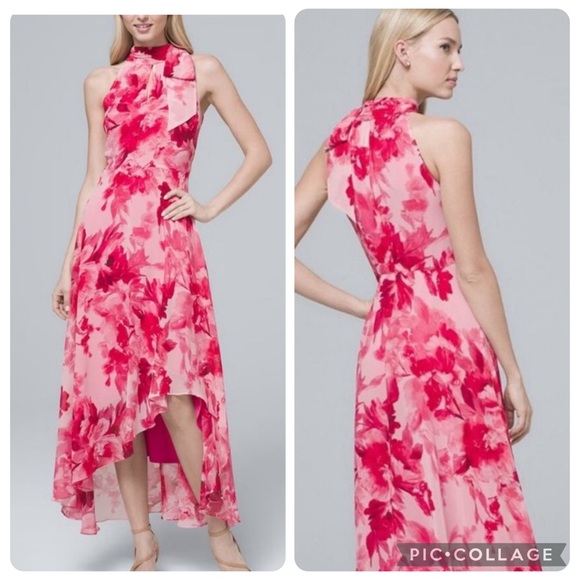 White House Black Market Dresses & Skirts - White House Black Market Sleeveless Floral Print High-Low Maxi Dress.
